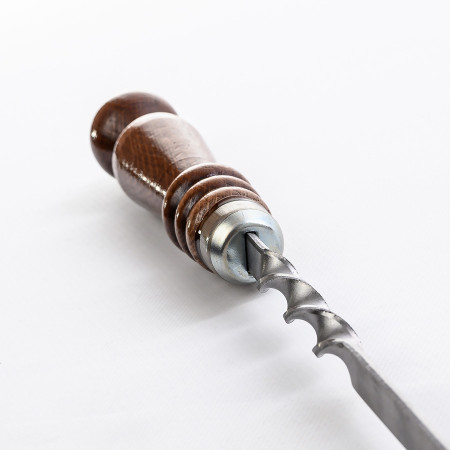 Шампур нержавеющий 620*12*3 мм с деревянной ручкой в Магасе